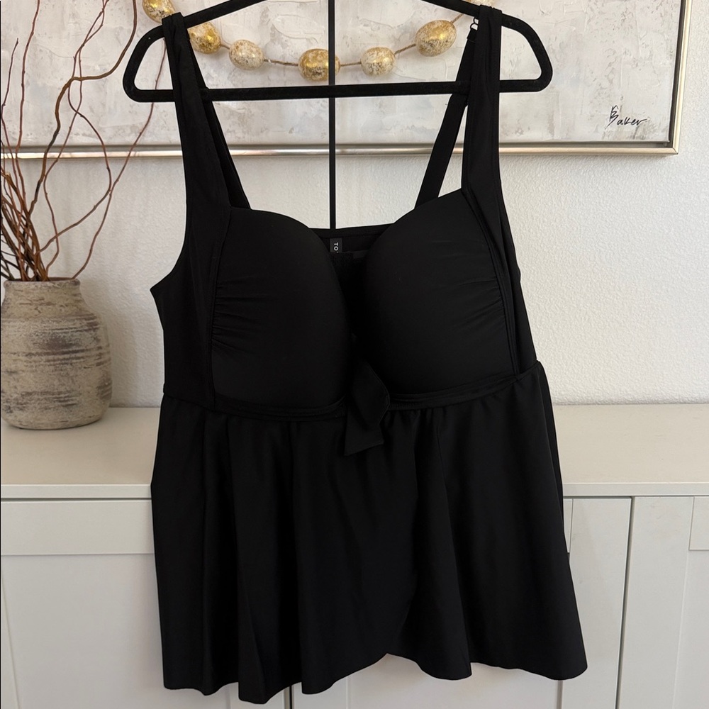 torrid Black Swim Tankini with Built-In Cups